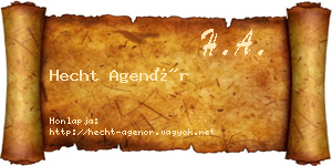 Hecht Agenór névjegykártya